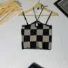 black striped knit tank top