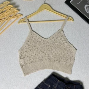 black striped knit tank top