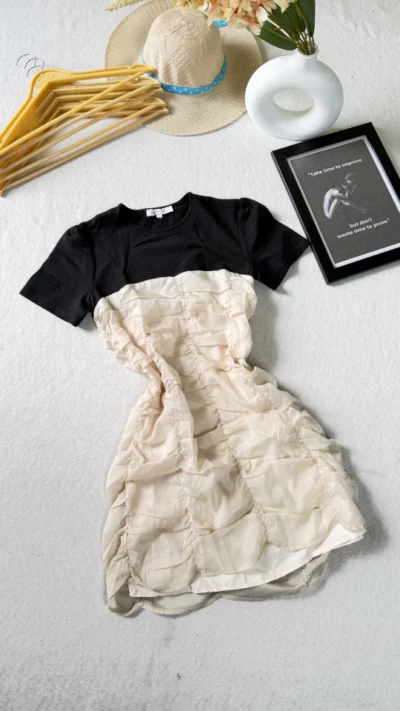 Ivory Charm Ruched Mini Dress