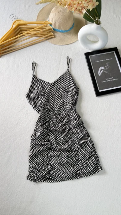 Midnight Muse Ruched Mini Dress
