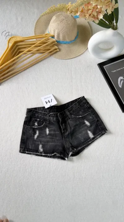 Urban Black Distressed Shorts
