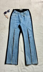Stylish Front Slit Straight Fit Jeans