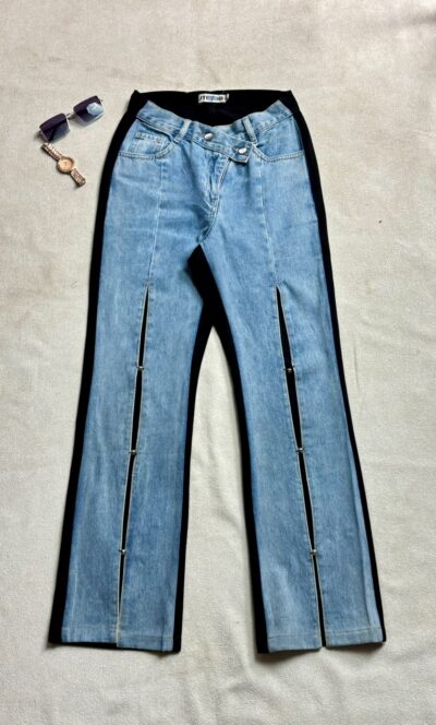 Stylish Front Slit Straight Fit Jeans