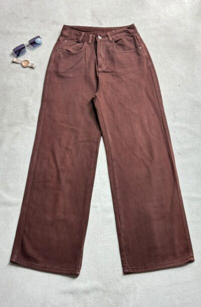 Coffee Brown Wide Leg Jeans