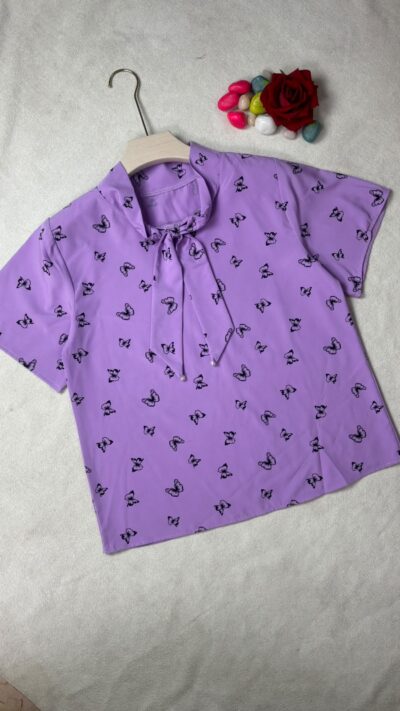 Lavender Butterfly Casual Top