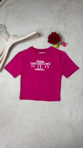 Bow Graphic Crop T-Shirt